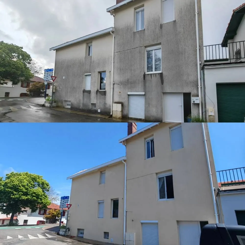 Intervention nettoyage facade en cours Bayonne
